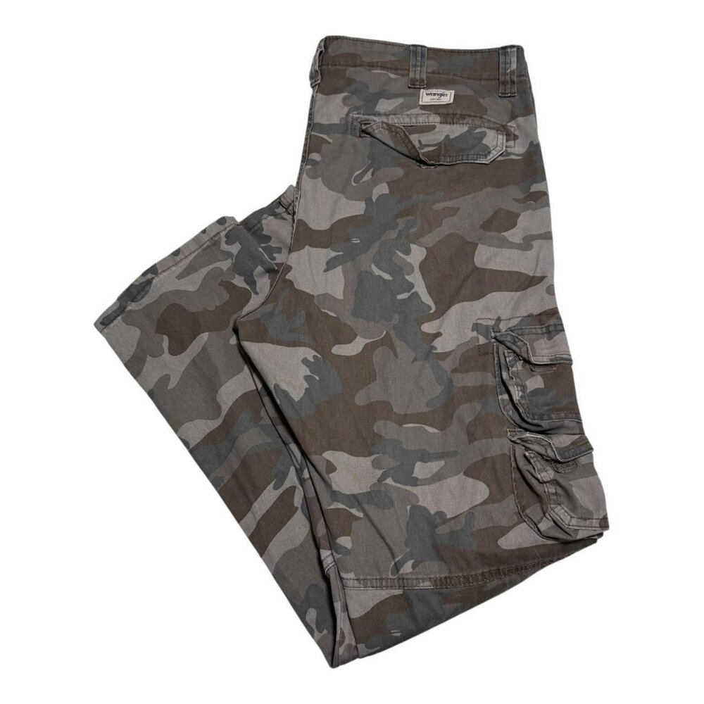 Wrangler Regular Taper Cotton Blend Cargo Camouflage Pants Men's 38x32